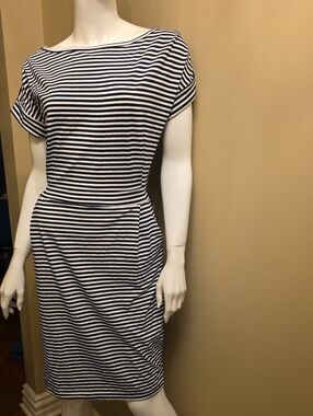 Classic Navy and White Striped Boatneck Dress